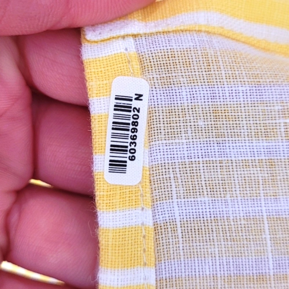 TALBOTS 100% LINEN TALBOTS  BEADED EMBRODERD TOP SMALL - Picture 9 of 11